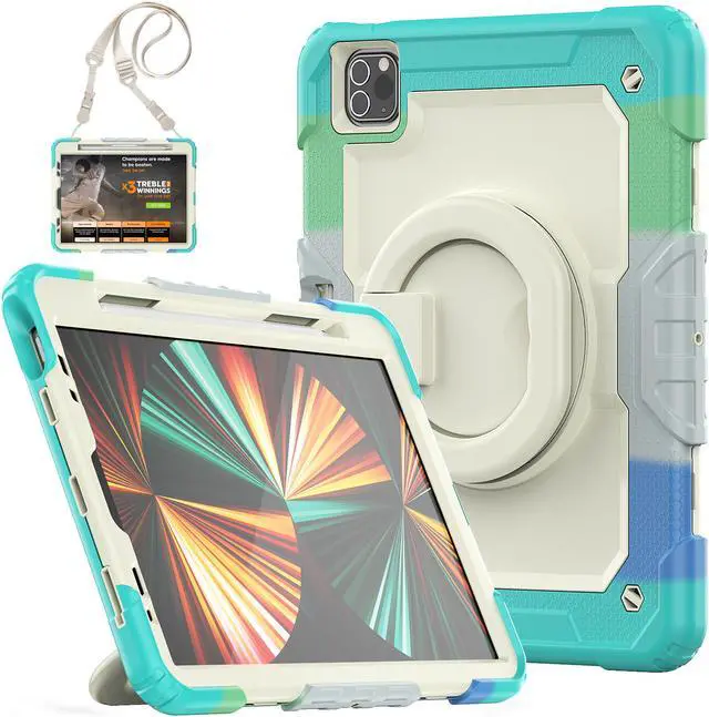 Main image of BONAEVER Case for iPad Air 5 / Air 4 10.9 2022 2020 iPad Pro 11 inch 2022 2021 2020 2018 with Screen Protector [Support Apple Pencil Pair & Charging] Handle Strap Stand and Shoulder Strap