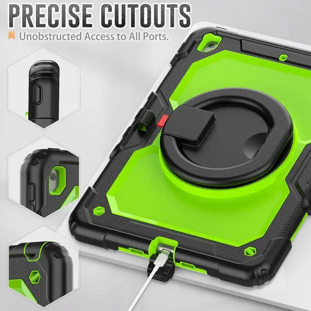 Alt view image 6 of 7 - BONAEVER For iPad 9th 8th 7th Generation Case 10.2 inch with Screen Protector Pencil Holder [360 Rotating Hand Strap] & Stand Drop-Proof Cover for iPad 10.2 inch 2021 2020 2019