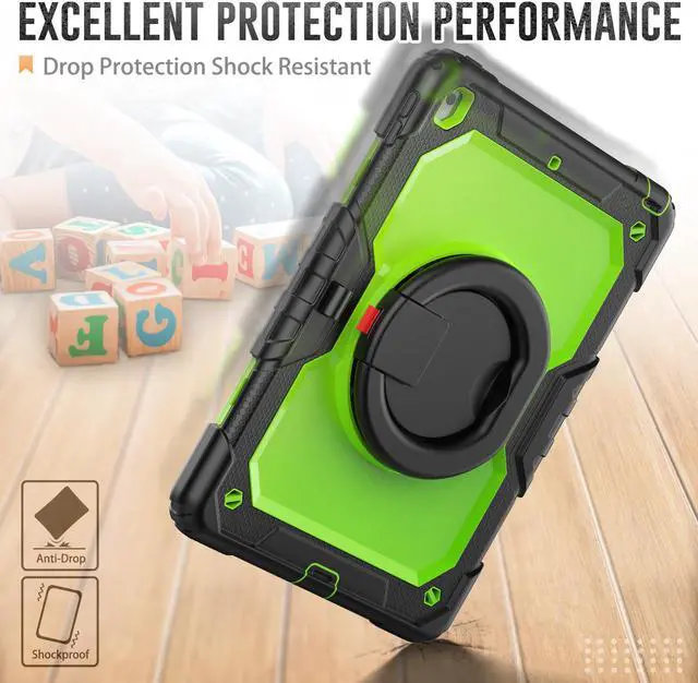 Alt view image 2 of 7 - BONAEVER For iPad 9th 8th 7th Generation Case 10.2 inch with Screen Protector Pencil Holder [360 Rotating Hand Strap] & Stand Drop-Proof Cover for iPad 10.2 inch 2021 2020 2019