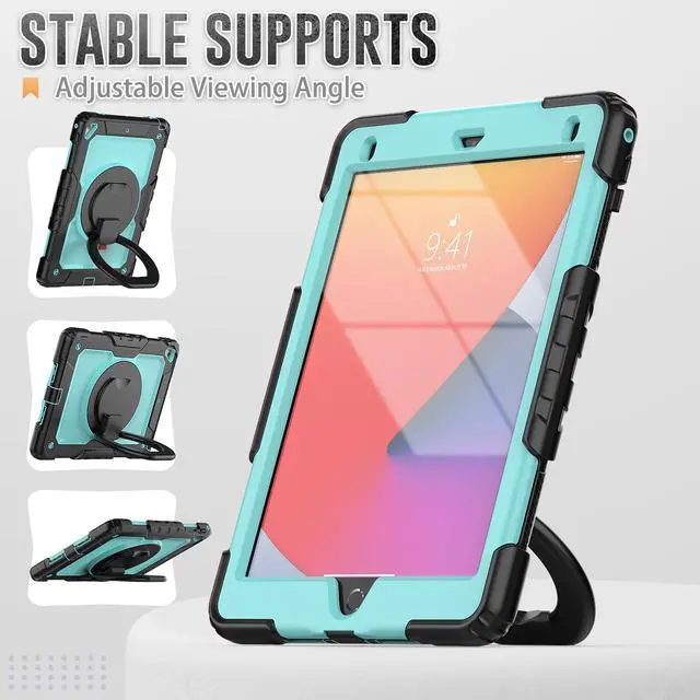 Alt view image 5 of 7 - BONAEVER Case for iPad 9.7 inch 2018 2017 with Screen Protector Pencil Holder [360 Rotating Hand Strap] Stand Shoulder Strap for iPad 5th / 6th Generation / Air 2 / Pro 9.7