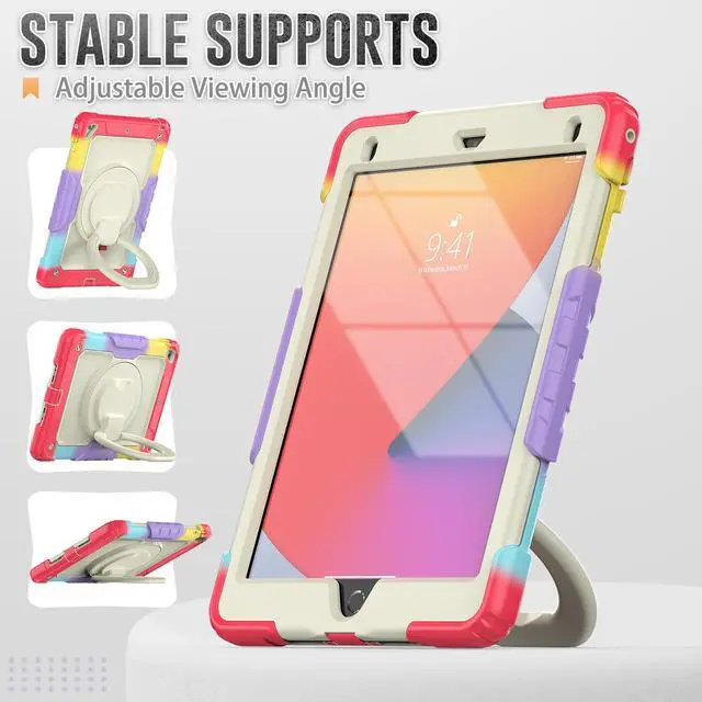 Alt view image 7 of 7 - BONAEVER Case for iPad 9.7 inch 2018 2017 with Screen Protector Pencil Holder [360 Rotating Hand Strap] Stand Shoulder Strap for iPad 5th / 6th Generation / Air 2 / Pro 9.7
