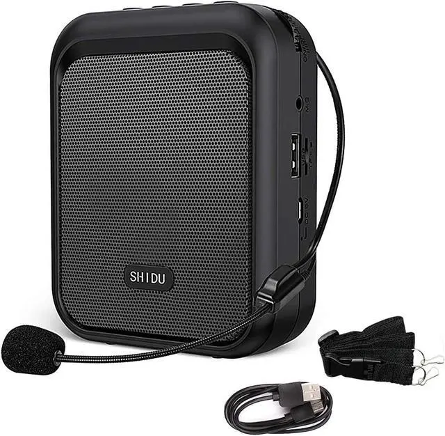 Main image of BONAEVER Mini Voice Amplifier Portable Rechargeable Bluetooth Speaker with Wired Microphone Headset 10W 1800mAh PA Systerm Supports MP3 Format Audio for Teacher Taxi Driver Coaches