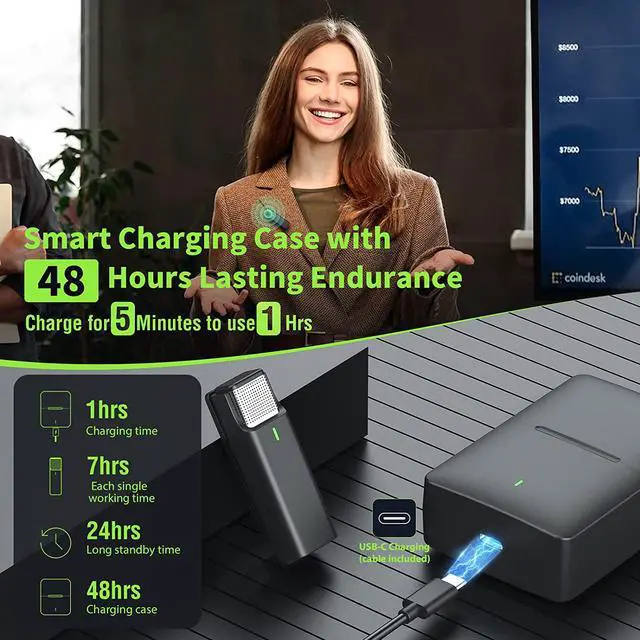 Alt view image 6 of 7 - BONAEVER Wireless Lavalier Microphone Compatible with iPhone iPad with 48H Charging Case 2.4GHz Plug-Play Wireless Mic for Amazon Live Stream Video Recording YouTube TikTok Noise Reduction Auto Syncs