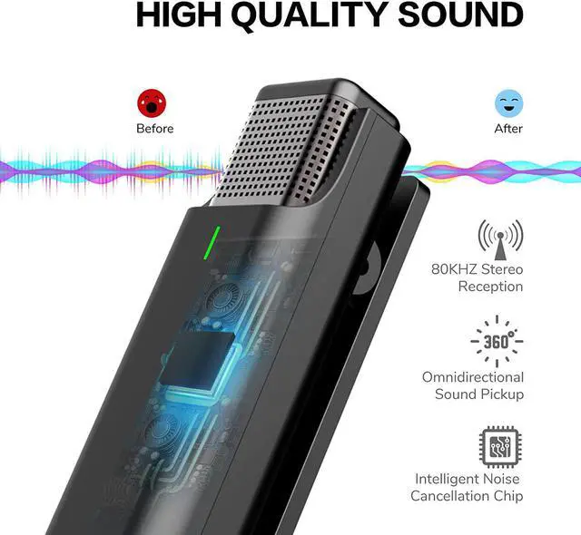 Alt view image 3 of 7 - BONAEVER Wireless Lavalier Microphone for USB Type-C roid with 35H Charging Case Plug & Play Clip-on Lapel Mic for Youtube Facebook Live Standream Video Recording -Noise Reduction/ 984Ft Transmission