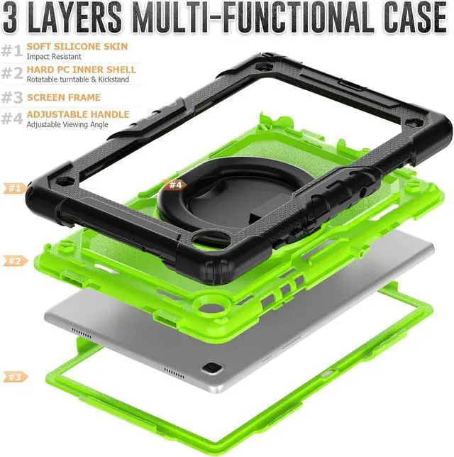 Alt view image 4 of 7 - BONAEVER For Samsung Galaxy Tab A7 Case 2020 SM-T500/T505/T507 with Screen Protector Shockproof Cover for 10.4 Inch Tab A7 with S Pen Holder Stand and Strap Shoulder Strap