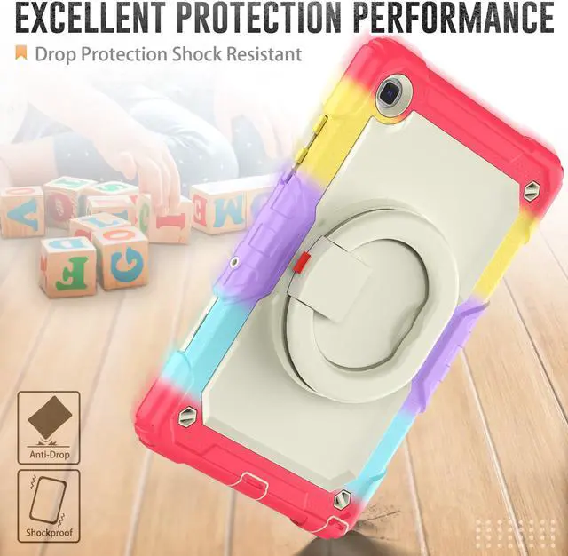 Alt view image 4 of 7 - BONAEVER For Samsung Galaxy Tab A7 Case 2020 SM-T500/T505/T507 with Screen Protector Shockproof Cover for 10.4 Inch Tab A7 with S Pen Holder Stand and Strap Shoulder Strap