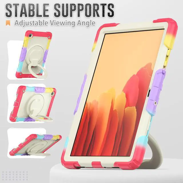 Alt view image 2 of 7 - BONAEVER For Samsung Galaxy Tab A7 Case 2020 SM-T500/T505/T507 with Screen Protector Shockproof Cover for 10.4 Inch Tab A7 with S Pen Holder Stand and Strap Shoulder Strap