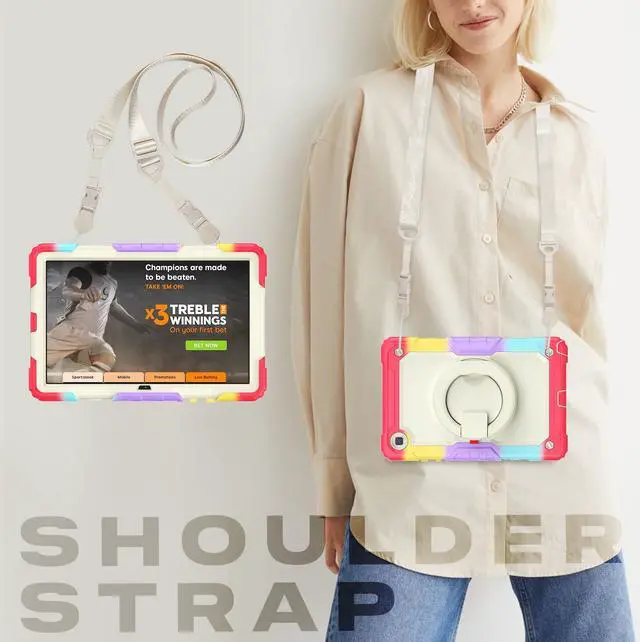 Alt view image 7 of 7 - BONAEVER For Samsung Galaxy Tab A7 Case 2020 SM-T500/T505/T507 with Screen Protector Shockproof Cover for 10.4 Inch Tab A7 with S Pen Holder Stand and Strap Shoulder Strap