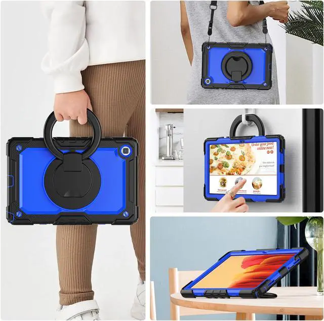 Alt view image 6 of 7 - BONAEVER For Samsung Galaxy Tab A7 Case 2020 SM-T500/T505/T507 with Screen Protector Shockproof Cover for 10.4 Inch Tab A7 with S Pen Holder Stand and Strap Shoulder Strap