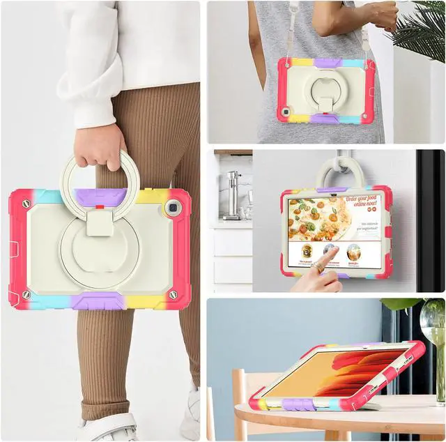 Alt view image 6 of 7 - BONAEVER For Samsung Galaxy Tab A7 Case 2020 SM-T500/T505/T507 with Screen Protector Shockproof Cover for 10.4 Inch Tab A7 with S Pen Holder Stand and Strap Shoulder Strap