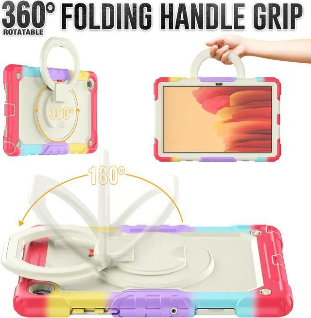 Alt view image 5 of 7 - BONAEVER For Samsung Galaxy Tab A7 Case 2020 SM-T500/T505/T507 with Screen Protector Shockproof Cover for 10.4 Inch Tab A7 with S Pen Holder Stand and Strap Shoulder Strap