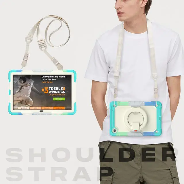 Alt view image 7 of 7 - BONAEVER For Samsung Galaxy Tab A7 Case 2020 SM-T500/T505/T507 with Screen Protector Shockproof Cover for 10.4 Inch Tab A7 with S Pen Holder Stand and Strap Shoulder Strap