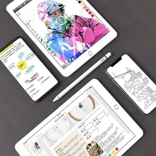 Alt view image 7 of 7 - BONAEVER Active Stylus Pen Compatible for iOS& Android Touch Screens Pencil for iPad with Dual Touch FunctionRechargeable Stylus for iPad/iPad Pro/Air/Mini/iPhone/Cellphone/Samsung/ Drawing & Writing