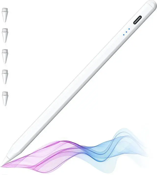Main image of BONAEVER Stylus Pen for iPad with Palm Rejection Compatible with 2018-2022 iPad Air 3rd/4th/5th iPad Pro 11/12.9 inch iPad 6th/7th/8th/9th iPad Mini 5th/6th Tilt Sensitivity iPad Pencil White