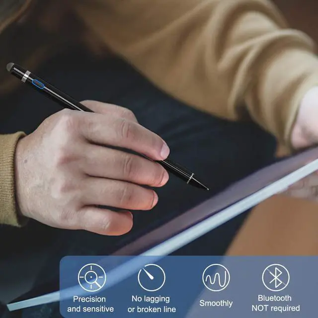 Alt view image 4 of 7 - BONAEVER Active Stylus Pen Compatible for iOS& Android Touch Screens Pencil for iPad with Dual Touch FunctionRechargeable Stylus for iPad/iPad Pro/Air/Mini/iPhone/Cellphone/Samsung/ Drawing & Writing
