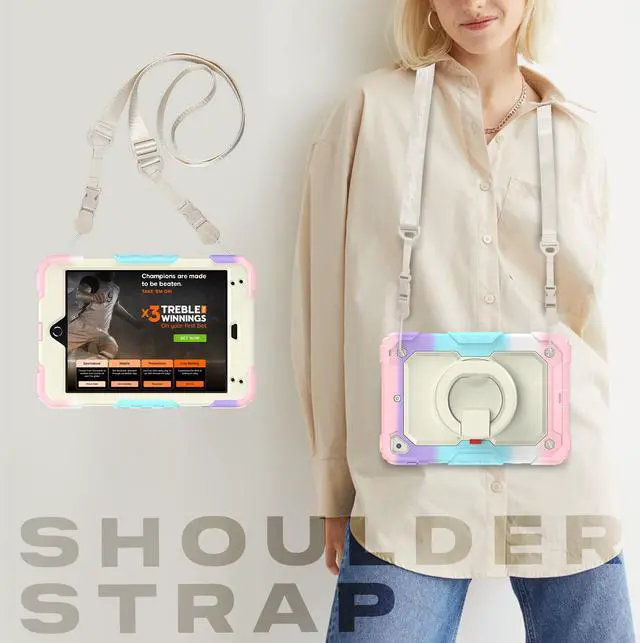 Alt view image 7 of 7 - BONAEVER For iPad Mini 5 / iPad Mini 4 Case with Screen Protector Shockproof Cover for iPad Mini 5th / 4th Generation 7.9 Inch with S Pen Holder Stand and Strap Shoulder Strap