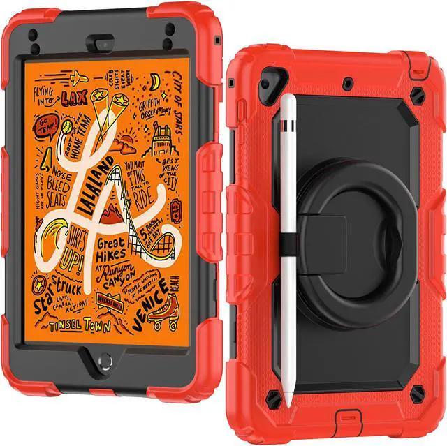 Alt view image 2 of 7 - BONAEVER For iPad Mini 5 / iPad Mini 4 Case with Screen Protector Shockproof Cover for iPad Mini 5th / 4th Generation 7.9 Inch with S Pen Holder Stand and Strap Shoulder Strap