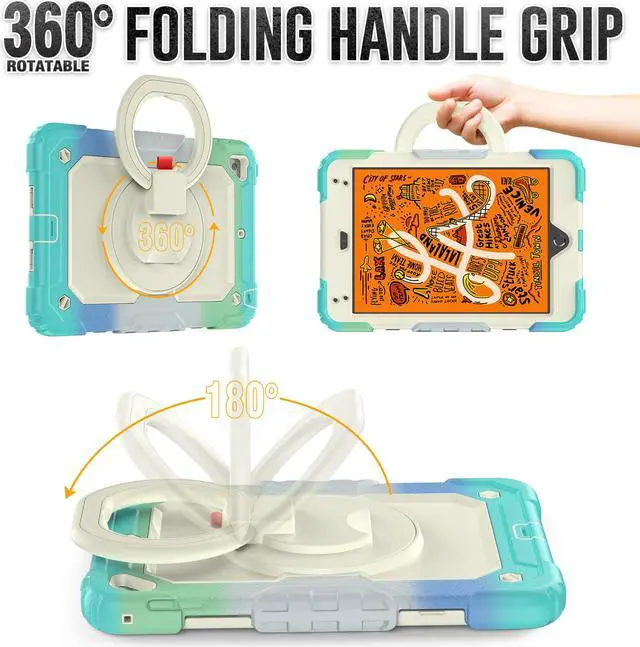 Alt view image 2 of 7 - BONAEVER For iPad Mini 5 / iPad Mini 4 Case with Screen Protector Shockproof Cover for iPad Mini 5th / 4th Generation 7.9 Inch with S Pen Holder Stand and Strap Shoulder Strap