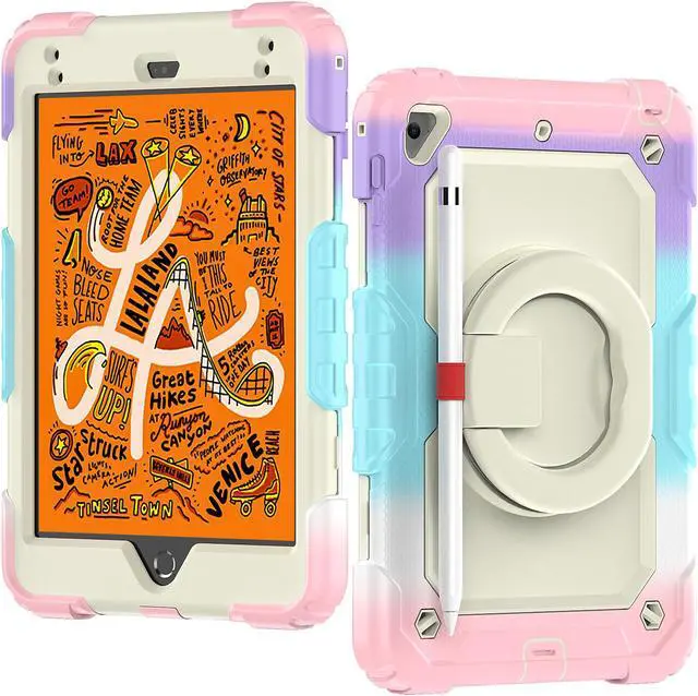 Alt view image 3 of 7 - BONAEVER For iPad Mini 5 / iPad Mini 4 Case with Screen Protector Shockproof Cover for iPad Mini 5th / 4th Generation 7.9 Inch with S Pen Holder Stand and Strap Shoulder Strap