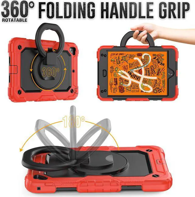 Alt view image 3 of 7 - BONAEVER For iPad Mini 5 / iPad Mini 4 Case with Screen Protector Shockproof Cover for iPad Mini 5th / 4th Generation 7.9 Inch with S Pen Holder Stand and Strap Shoulder Strap