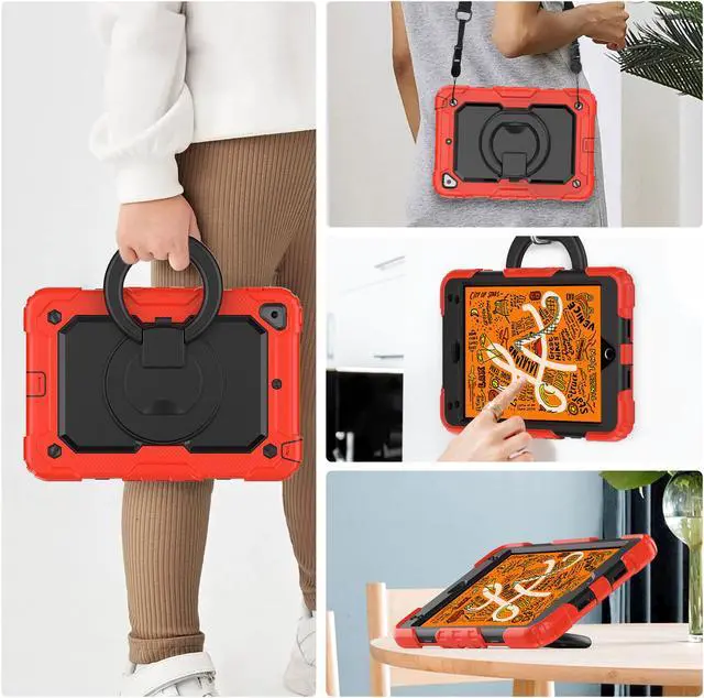 Alt view image 7 of 7 - BONAEVER For iPad Mini 5 / iPad Mini 4 Case with Screen Protector Shockproof Cover for iPad Mini 5th / 4th Generation 7.9 Inch with S Pen Holder Stand and Strap Shoulder Strap