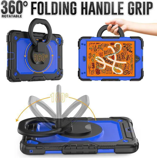 Alt view image 2 of 7 - BONAEVER For iPad Mini 5 / iPad Mini 4 Case with Screen Protector Shockproof Cover for iPad Mini 5th / 4th Generation 7.9 Inch with S Pen Holder Stand and Strap Shoulder Strap