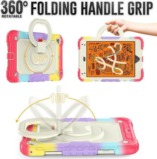 Alt view image 2 of 7 - BONAEVER For iPad Mini 5 / iPad Mini 4 Case with Screen Protector Shockproof Cover for iPad Mini 5th / 4th Generation 7.9 Inch with S Pen Holder Stand and Strap Shoulder Strap