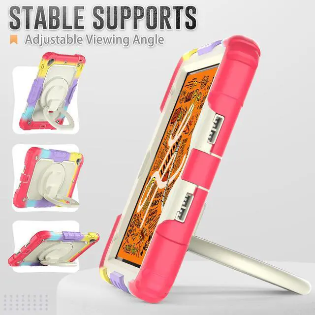 Alt view image 4 of 7 - BONAEVER For iPad Mini 5 / iPad Mini 4 Case with Screen Protector Shockproof Cover for iPad Mini 5th / 4th Generation 7.9 Inch with S Pen Holder Stand and Strap Shoulder Strap