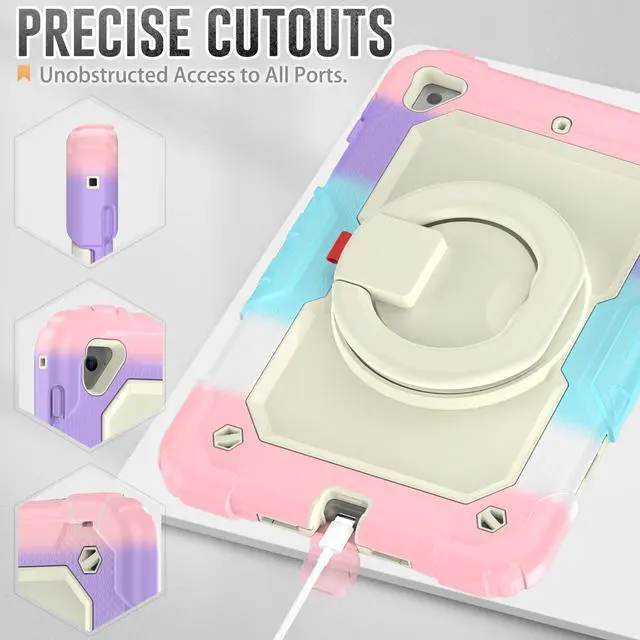 Alt view image 6 of 7 - BONAEVER For iPad Mini 5 / iPad Mini 4 Case with Screen Protector Shockproof Cover for iPad Mini 5th / 4th Generation 7.9 Inch with S Pen Holder Stand and Strap Shoulder Strap