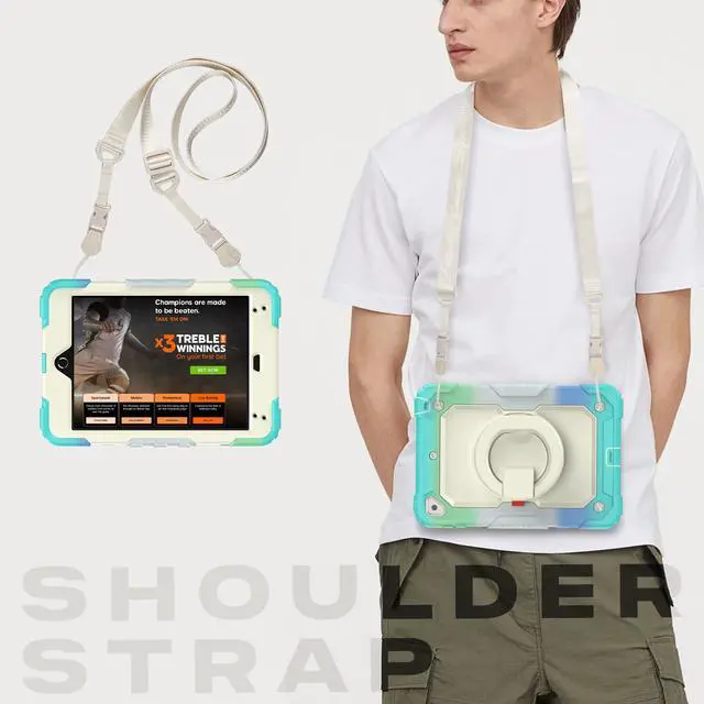 Alt view image 7 of 7 - BONAEVER For iPad Mini 5 / iPad Mini 4 Case with Screen Protector Shockproof Cover for iPad Mini 5th / 4th Generation 7.9 Inch with S Pen Holder Stand and Strap Shoulder Strap