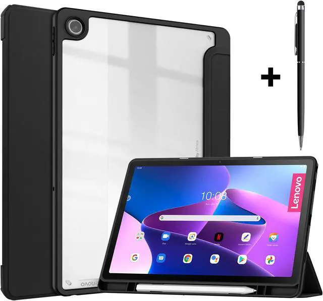 Main image of Case For Lenovo Tab M10 Plus 10.6 Inch 2022 3rd Gen with Pencil Holder, Shockproof Cover Clear Transparent Back Shell, Auto Wake/Sleep for Lenovo Tab M10 Plus 10.6" 2022 with Universal Stylus Pen