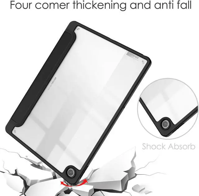 Alt view image 7 of 7 - Case For Lenovo Tab M10 Plus 10.6 Inch 2022 3rd Gen with Pencil Holder, Shockproof Cover Clear Transparent Back Shell, Auto Wake/Sleep for Lenovo Tab M10 Plus 10.6" 2022 with Universal Stylus Pen