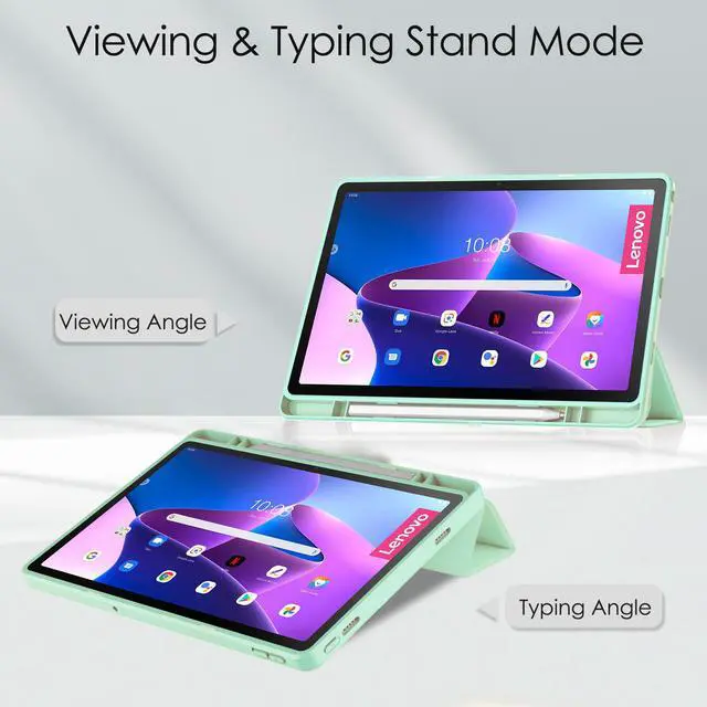Alt view image 2 of 7 - Case For Lenovo Tab M10 Plus 10.6 Inch 2022 3rd Gen with Pencil Holder, Shockproof Cover Clear Transparent Back Shell, Auto Wake/Sleep for Lenovo Tab M10 Plus 10.6" 2022 with Universal Stylus Pen