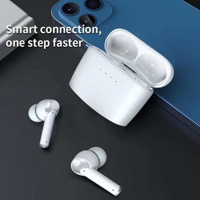 Alt view image 4 of 7 - Wireless Bluetooth 5.2 Earphone Earbuds HiFi Stereo Sound IPX7 Waterproof Deep Bass in-Ear Headphone Touch Control ANC Noise Cancellation Sport Workout Running Gaming Headset for iPhone Android White
