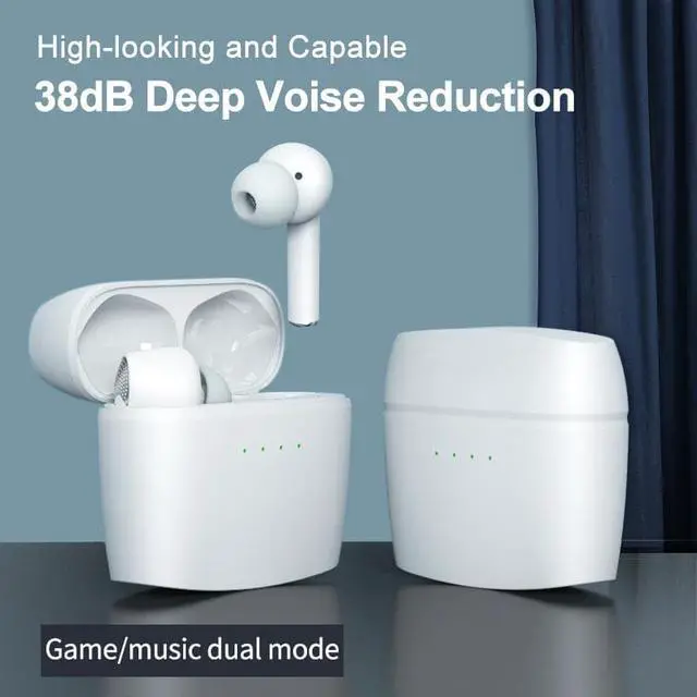 Alt view image 3 of 7 - Wireless Bluetooth 5.2 Earphone Earbuds HiFi Stereo Sound IPX7 Waterproof Deep Bass in-Ear Headphone Touch Control ANC Noise Cancellation Sport Workout Running Gaming Headset for iPhone Android White