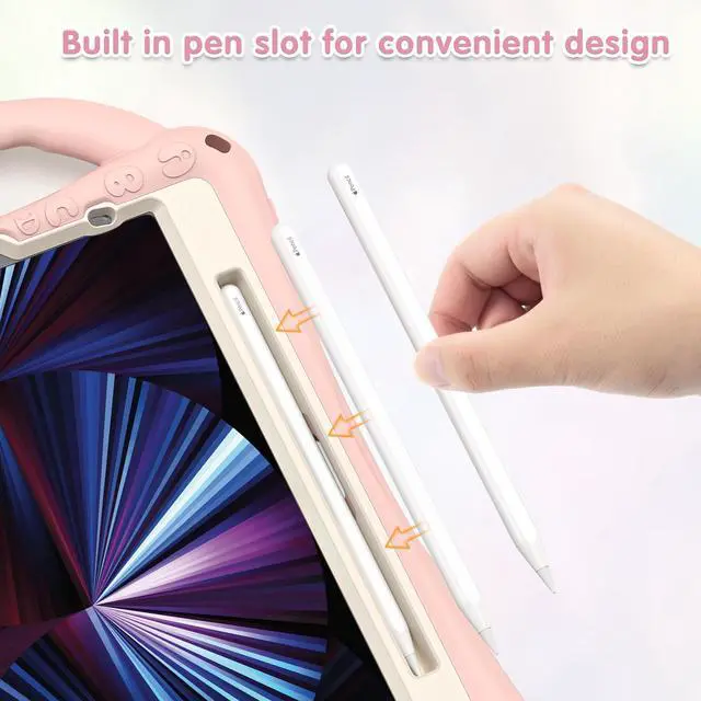 Alt view image 4 of 7 - BONAEVER Case for iPad Air 11 Inch M3 M2 2025 2024, iPad Air 5 / Air 4 10.9 Case 2022 2020 iPad Pro 11 2022 2021 2020 2018 Shockproof Cover with Pencil Holder Hand Strap Stand Shoulder Strap