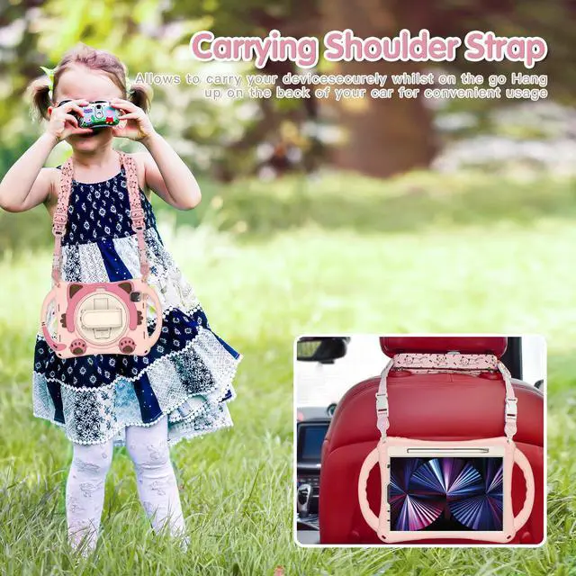 Alt view image 5 of 7 - BONAEVER Case for iPad Air 11 Inch M3 M2 2025 2024, iPad Air 5 / Air 4 10.9 Case 2022 2020 iPad Pro 11 2022 2021 2020 2018 Shockproof Cover with Pencil Holder Hand Strap Stand Shoulder Strap