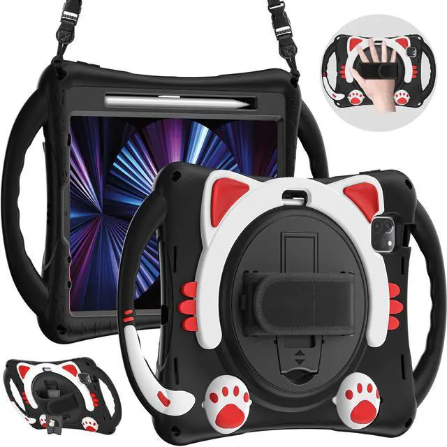 Main image of BONAEVER Case for iPad Air 11 Inch M3 M2 2025 2024, iPad Air 5 / Air 4 10.9 Case 2022 2020 iPad Pro 11 2022 2021 2020 2018 Shockproof Cover with Pencil Holder Hand Strap Stand Shoulder Strap