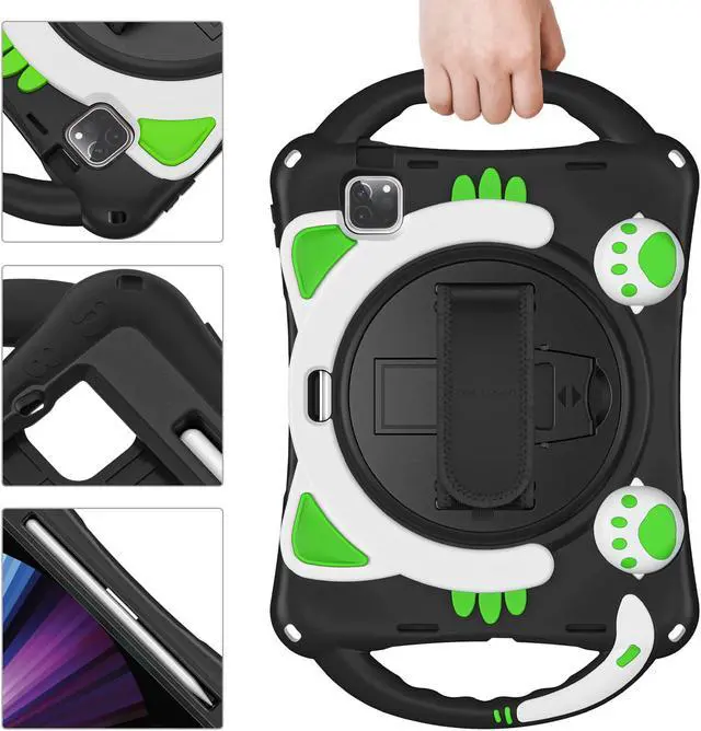 Alt view image 3 of 7 - BONAEVER Case for iPad Air 11 Inch M3 M2 2025 2024, iPad Air 5 / Air 4 10.9 Case 2022 2020 iPad Pro 11 2022 2021 2020 2018 Shockproof Cover with Pencil Holder Hand Strap Stand Shoulder Strap