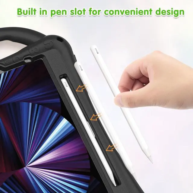 Alt view image 2 of 7 - BONAEVER Case for iPad Air 11 Inch M3 M2 2025 2024, iPad Air 5 / Air 4 10.9 Case 2022 2020 iPad Pro 11 2022 2021 2020 2018 Shockproof Cover with Pencil Holder Hand Strap Stand Shoulder Strap