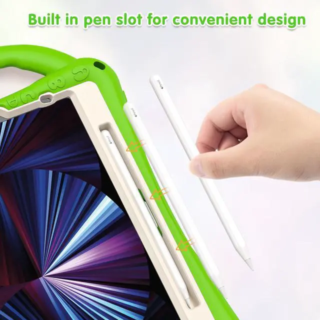 Alt view image 3 of 7 - BONAEVER Case for iPad Air 11 Inch M3 M2 2025 2024, iPad Air 5 / Air 4 10.9 Case 2022 2020 iPad Pro 11 2022 2021 2020 2018 Shockproof Cover with Pencil Holder Hand Strap Stand Shoulder Strap
