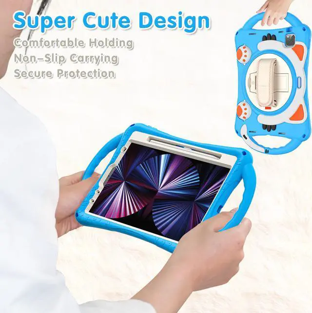 Alt view image 3 of 7 - BONAEVER Case for iPad Air 11 Inch M3 M2 2025 2024, iPad Air 5 / Air 4 10.9 Case 2022 2020 iPad Pro 11 2022 2021 2020 2018 Shockproof Cover with Pencil Holder Hand Strap Stand Shoulder Strap