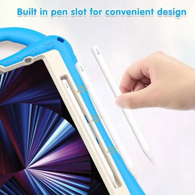 Alt view image 5 of 7 - BONAEVER Case for iPad Air 11 Inch M3 M2 2025 2024, iPad Air 5 / Air 4 10.9 Case 2022 2020 iPad Pro 11 2022 2021 2020 2018 Shockproof Cover with Pencil Holder Hand Strap Stand Shoulder Strap