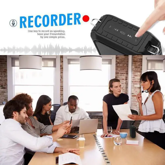 Alt view image 4 of 7 - BONAEVER Bluetooth Voice Amplifier Portable Waterproof Voice Amplifier with Wired Microphone Headset 18W 4400mAh Rechargeable Bluetooth Microphone Speaker for TeachersOutdoorsClassroomFitness