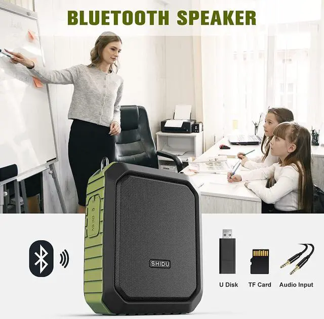 Alt view image 3 of 7 - BONAEVER Bluetooth Voice Amplifier Portable Waterproof Voice Amplifier with Wired Microphone Headset 18W 4400mAh Rechargeable Bluetooth Microphone Speaker for TeachersOutdoorsClassroomFitness