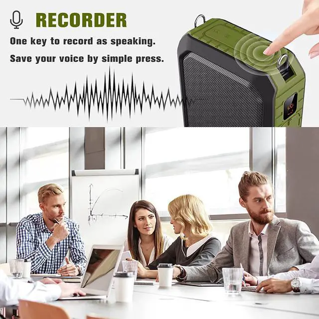 Alt view image 5 of 7 - BONAEVER Bluetooth Voice Amplifier Portable Waterproof Voice Amplifier with Wired Microphone Headset 18W 4400mAh Rechargeable Bluetooth Microphone Speaker for TeachersOutdoorsClassroomFitness