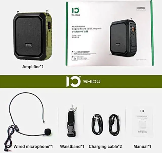 Alt view image 7 of 7 - BONAEVER Bluetooth Voice Amplifier Portable Waterproof Voice Amplifier with Wired Microphone Headset 18W 4400mAh Rechargeable Bluetooth Microphone Speaker for TeachersOutdoorsClassroomFitness