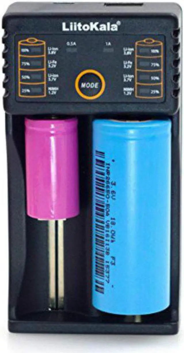 Alt view image 5 of 7 - BONAEVER 2-Bay USB Smart 18650 Battery Charger Smart Multifunctional Battery Charger for 18650 26650 14500 16340 10440 RCR1233.2V LiFePO41.2V Ni-MH Ni-Cd AA with 2 LED Indicators
