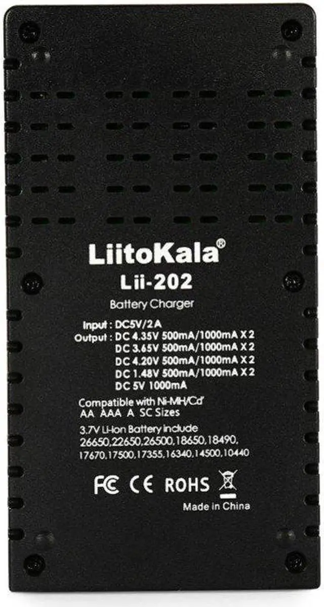 Alt view image 4 of 7 - BONAEVER 2-Bay USB Smart 18650 Battery Charger Smart Multifunctional Battery Charger for 18650 26650 14500 16340 10440 RCR1233.2V LiFePO41.2V Ni-MH Ni-Cd AA with 2 LED Indicators