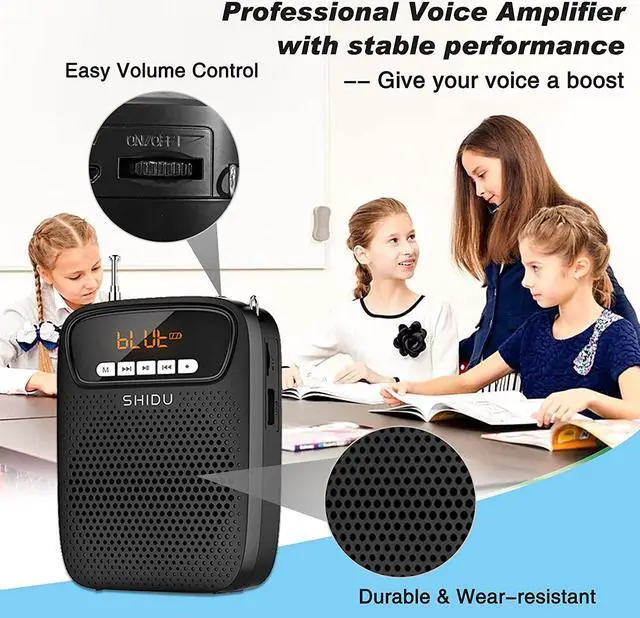 Alt view image 5 of 7 - BONAEVER Portable Mini Voice Amplifier Wired Headset Microphone Speaker Set for Teachers 15W Rechargeable Personal Mic for ClassroomTour GuidesIn Standructors Presentation